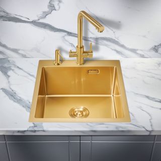 Мойка для кухни Milacio Denia 46 Steel MC.77478 брашированное золото